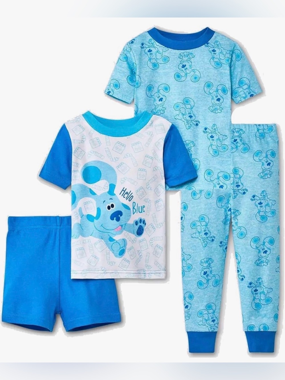 Toddler Kid’s Blue’s Clues Blue 2-Piece Short & Long Pajama Set Kids 4T